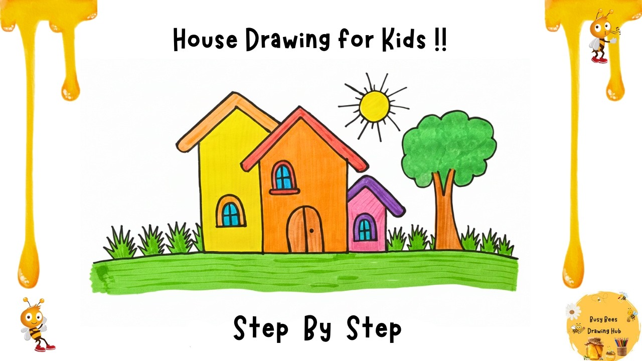 House Drawing for Kids | Easy House Drawing | How to Draw a Beautiful House Step by Step