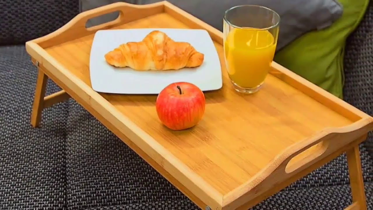 Bandeja Desayuno de Madera de Bamb&uacute; con Patas Plegables, Levivo SET540724270