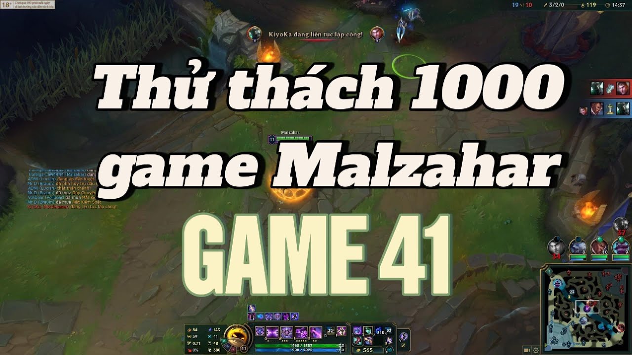 Thử Thách 1000 Game Malzahar (Chưa Hoàn Thành) | Hành Trình Leo Rank LMHT : Game 41