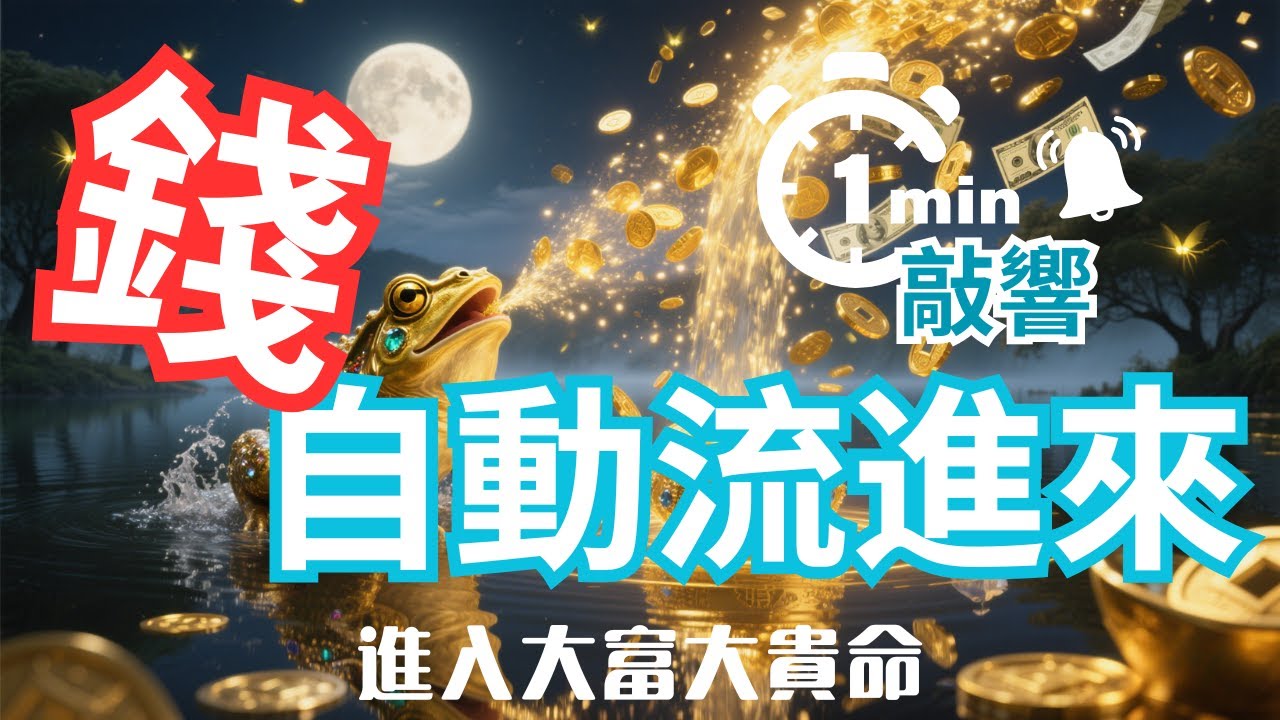 【一分鐘】敲響招財金蟾門鈴｜錢自動流進來💰進入大富大貴命運軌道｜全宇宙財富開始向你靠攏｜轉運靈魂共振音頻