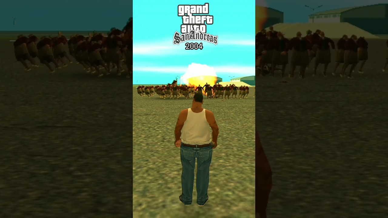 THROW A GRENADE AT 100 NPCs GTA EVOLUTION #gta #gta5 #gtasanandreas #gtav #gaming #gta6 #shorts