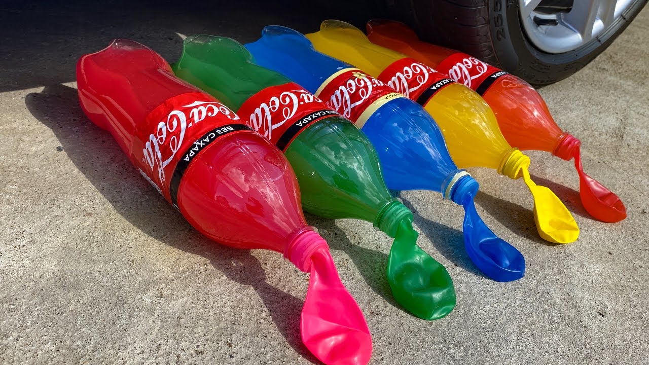 Experiment Car vs Different Cola and Watermelon! Experiments and Crunch things with car