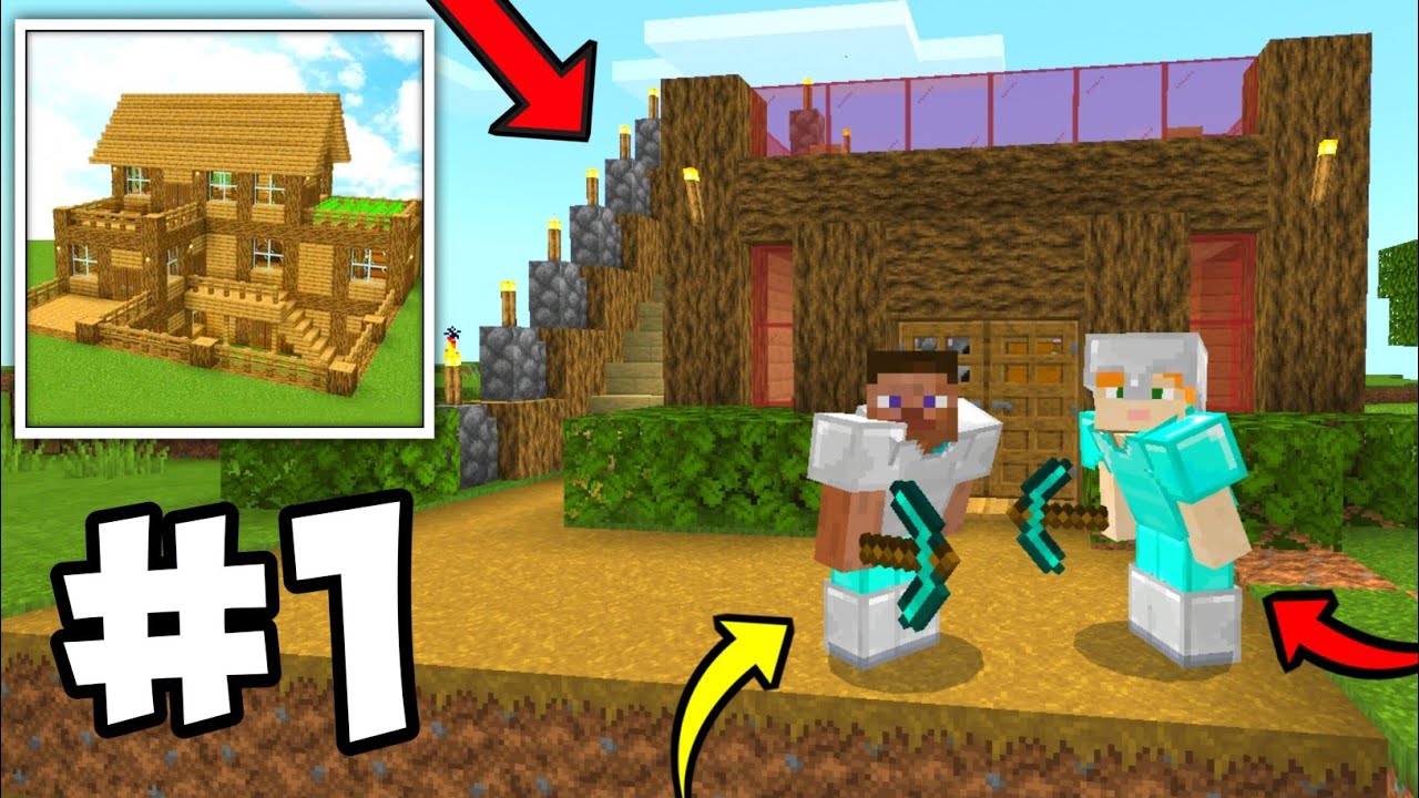 How To Modern Wooden House In Block Crazy Robo World Multiplayer Survival Walkthrough Gameplay #1