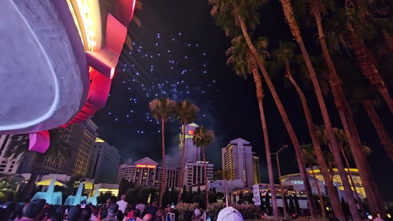 Caesar's Palace fireworks from The Flamingo Las Vegas July 4, 2024