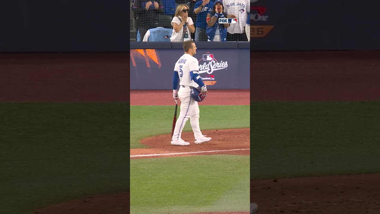 Snell hits Varsho up HIGH 😳 #varsho #snell #bluejays #worldseries