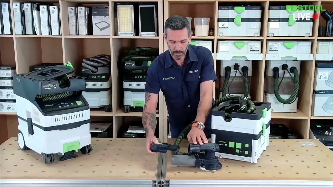 Festool LIVE🔴[FR] - Nos nouveaux aspirateurs sans fil CTC SYS, MINI & MIDI