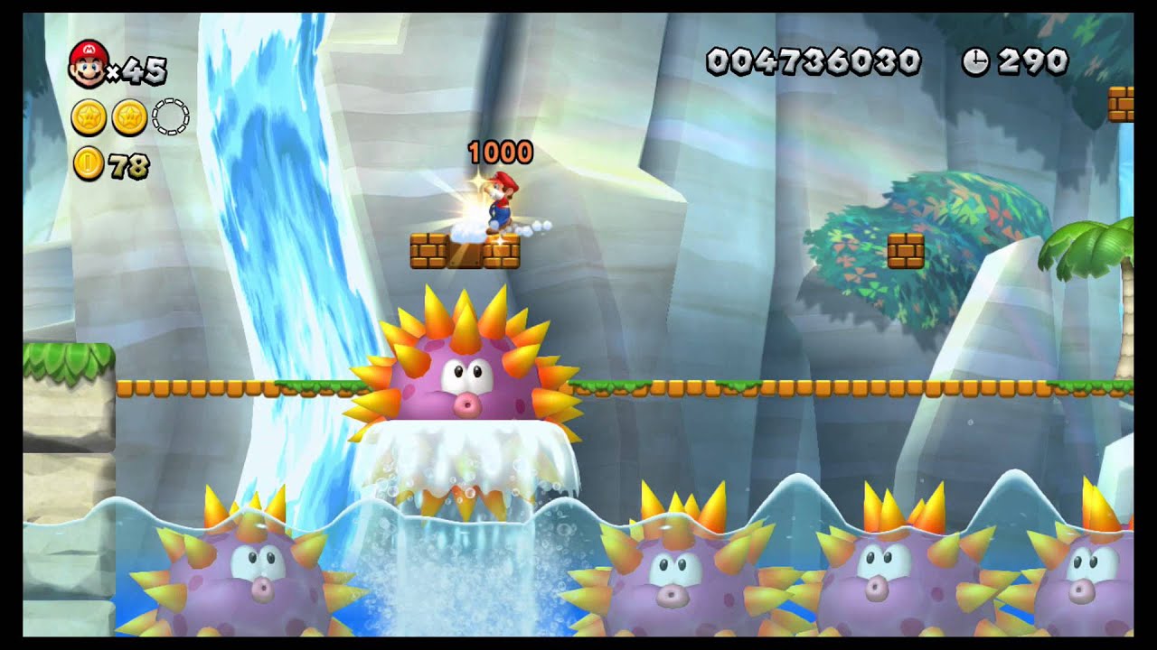 [WiiU] New Super Mario Bros U Mundo 3 (Archipiélago de Almíbar) Nivel 4 (Oleada de Erinchos)