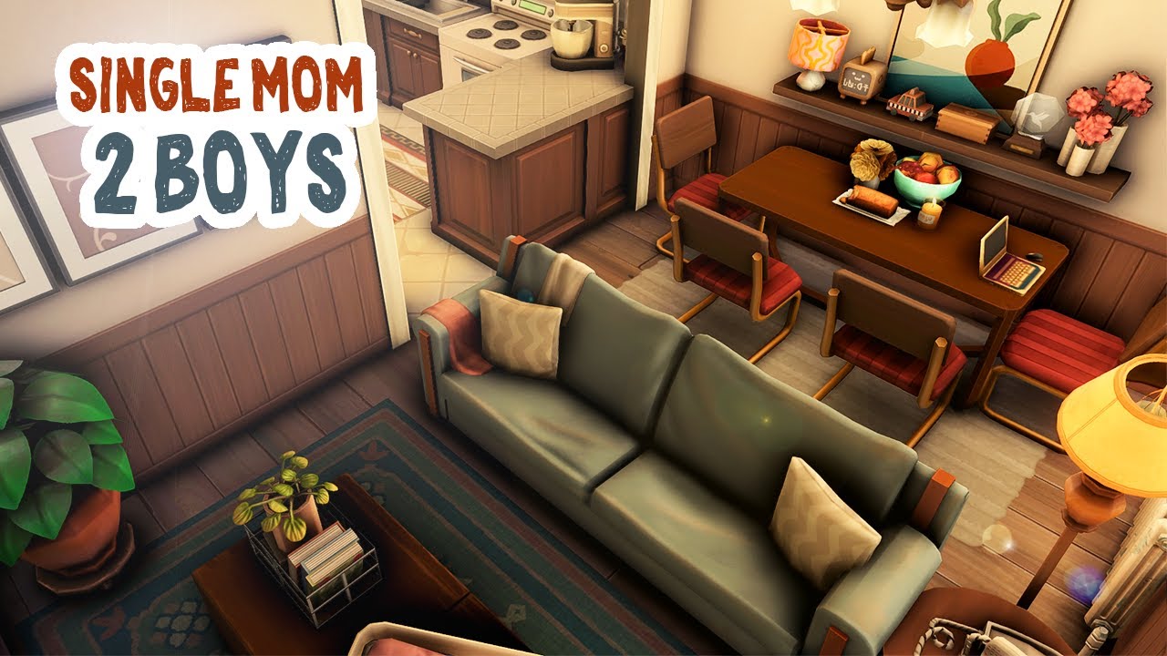 Single Mom Raising Two Boys || The Sims 4 Apartment Renovation: Speed Build