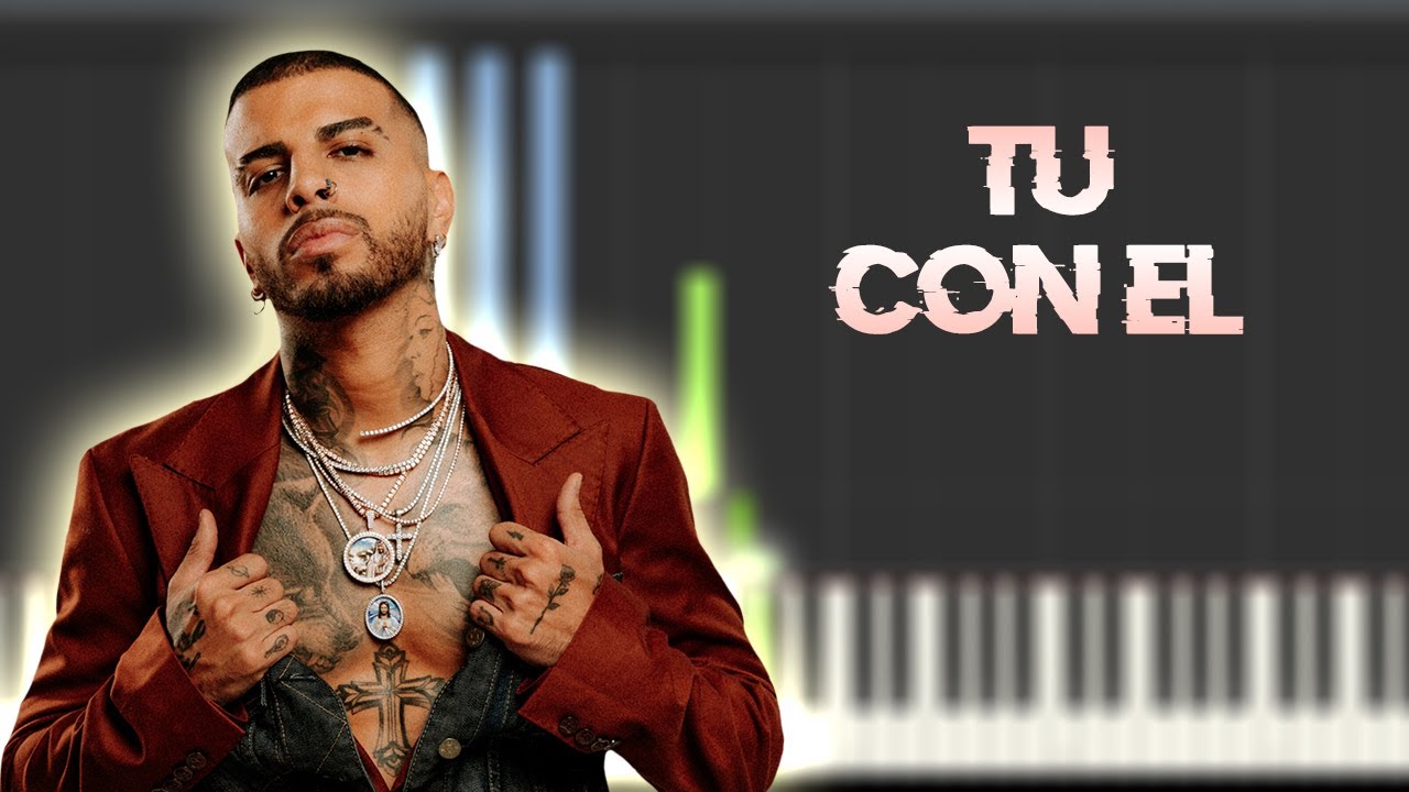 Rauw Alejandro - Tú Con Él | Instrumental Piano Tutorial / Partitura / Karaoke / MIDI