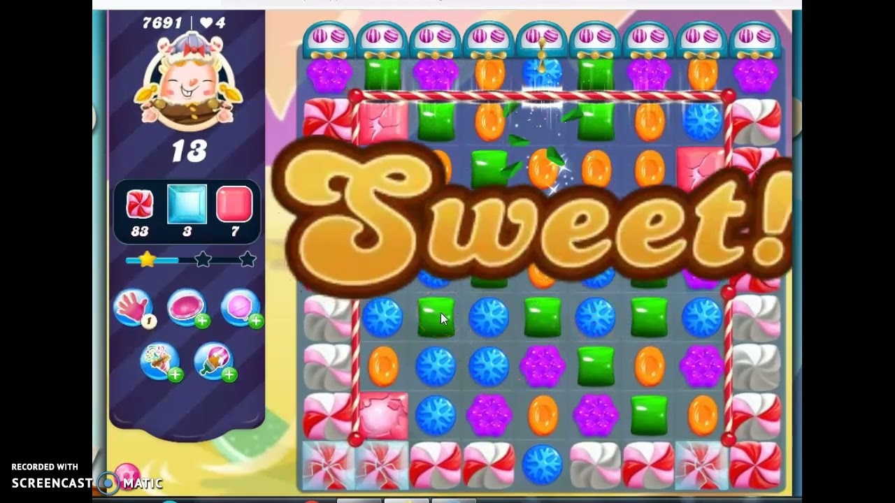 Candy Crush Saga Level  7691 No Boosters