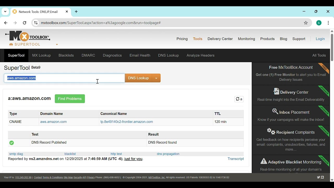 How to Find Domain Mapping Using nslookup & MXToolbox A record &C name 