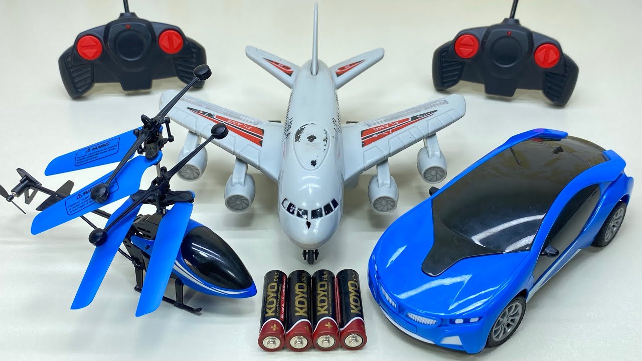 New RemoteControl RC Flying Helicopter with Rechargeable Light Car and Airplane Unboxing & Testing😍