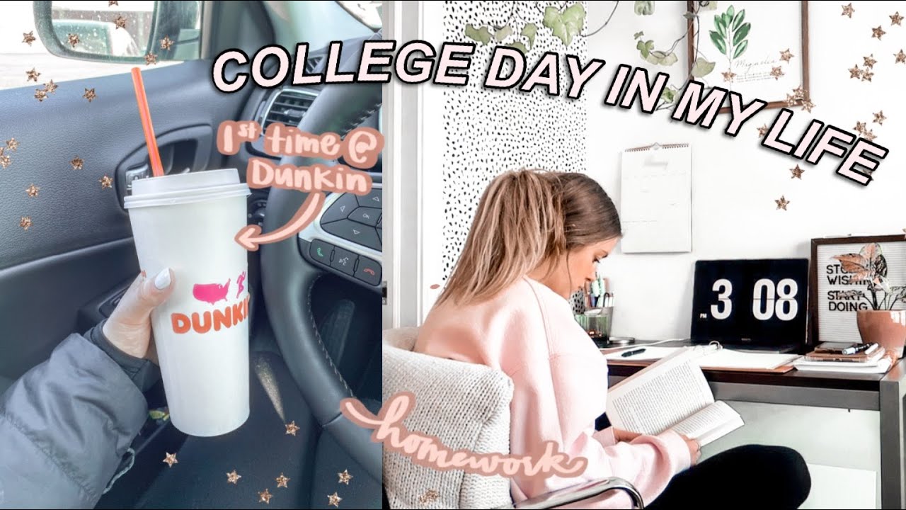 productive *online college* day in my life | dunkin donuts, dossier unboxing + lots of homework!!