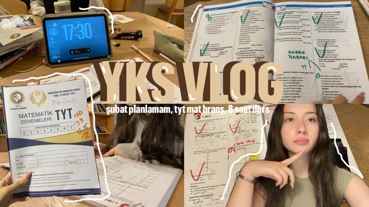 YksVlog#6 | 8 saatlik ders, kafe, şubat ayı programım, matematik branş ✨📚 #yks26 #mezun 