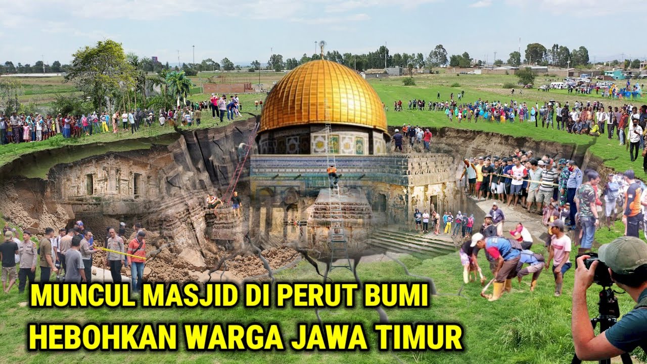 Viral !! Fenomena Alam' Muncul Masjid Didalam Perut Bumi Hebohkan Warga Jawa Timur