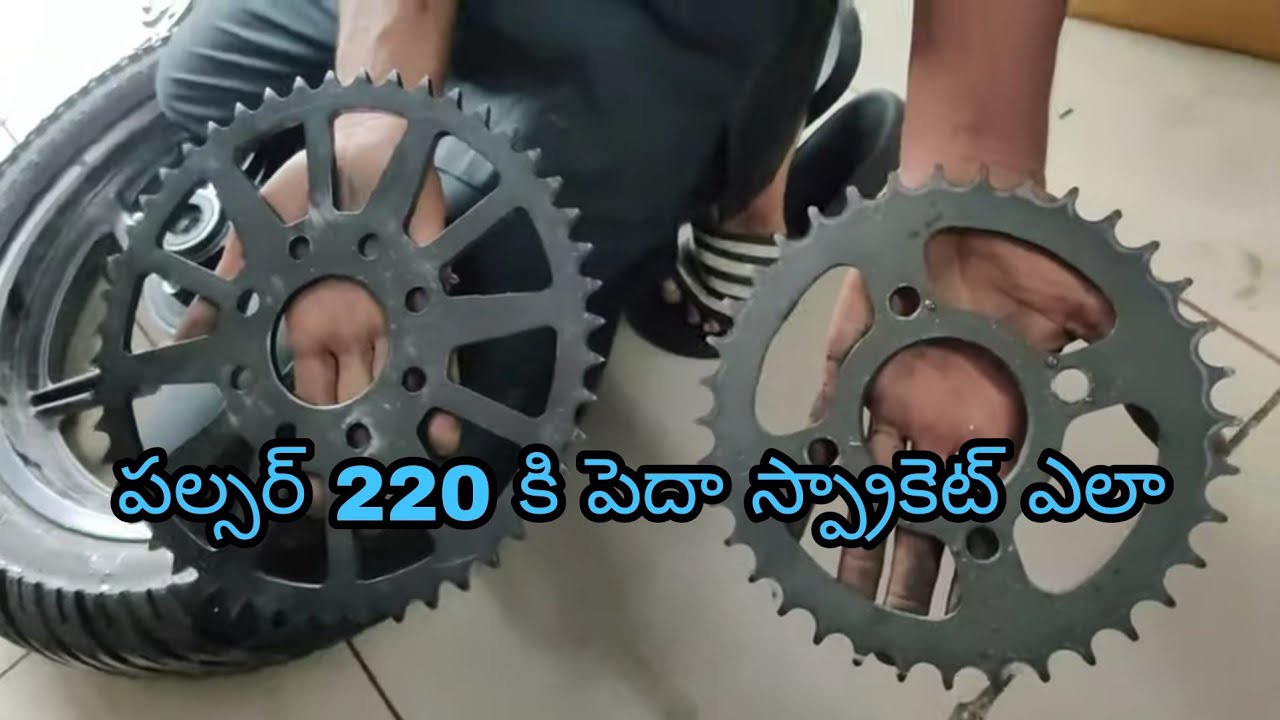 HOW TO INSTALL BIG SPROCKET FOR BAJAJ PULSAR 220 | TELUGU MOTOVLOG | TELUGU MODIFICATION VLOG