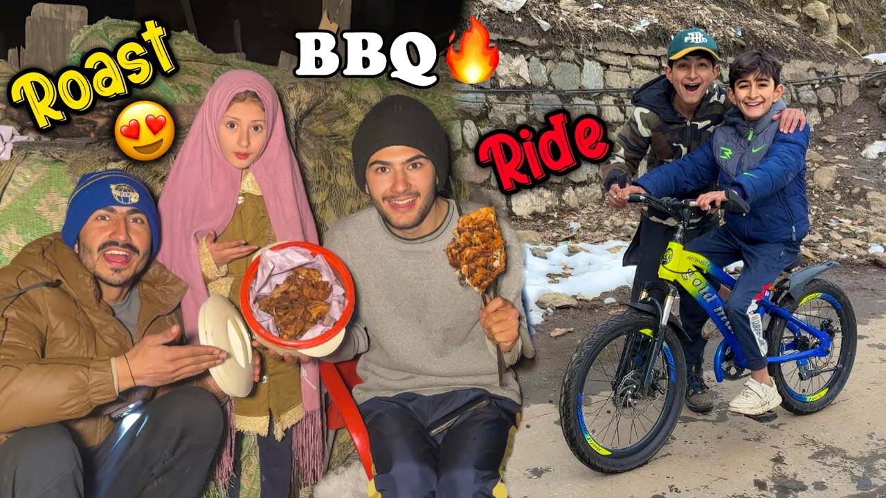 First Bicycle Ride After Snow ❄️ | Village BBQ, Bonfire & Family Fun | Neelum Valley | ShowBoo 
