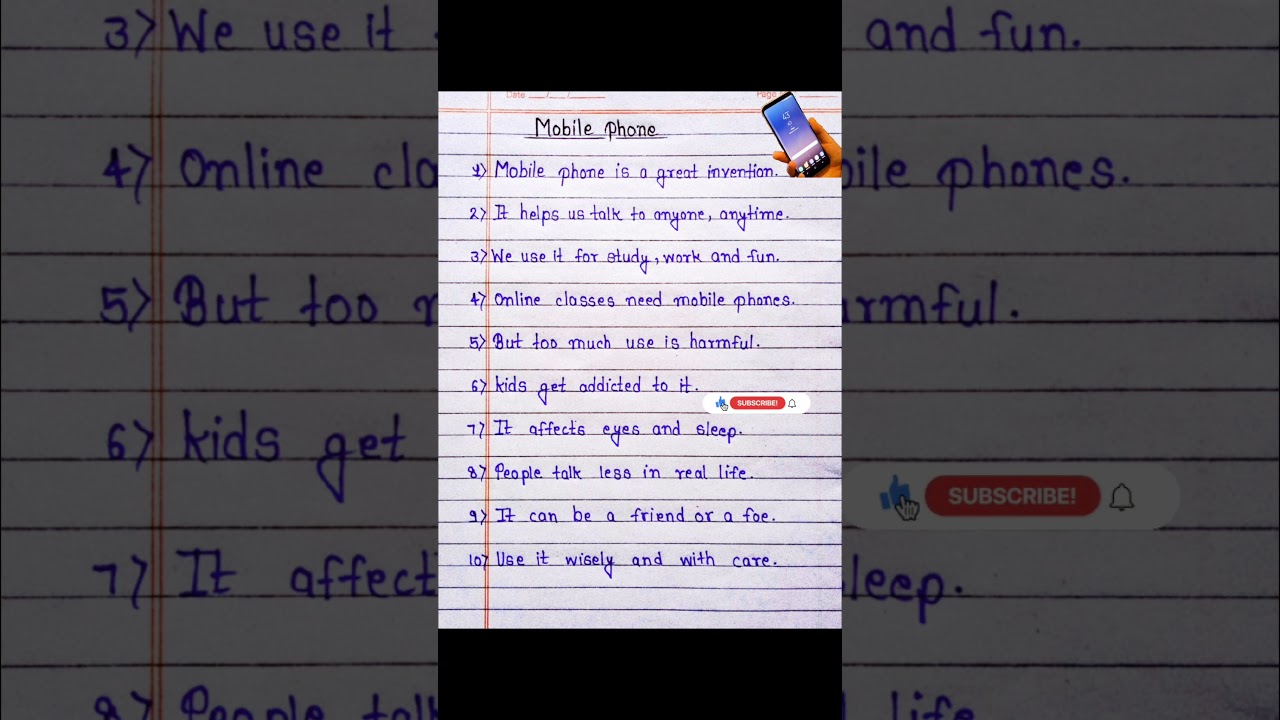 10 lines essay on Mobile phones  | Mobile Phones essay #mobile #mobilephone #shorts