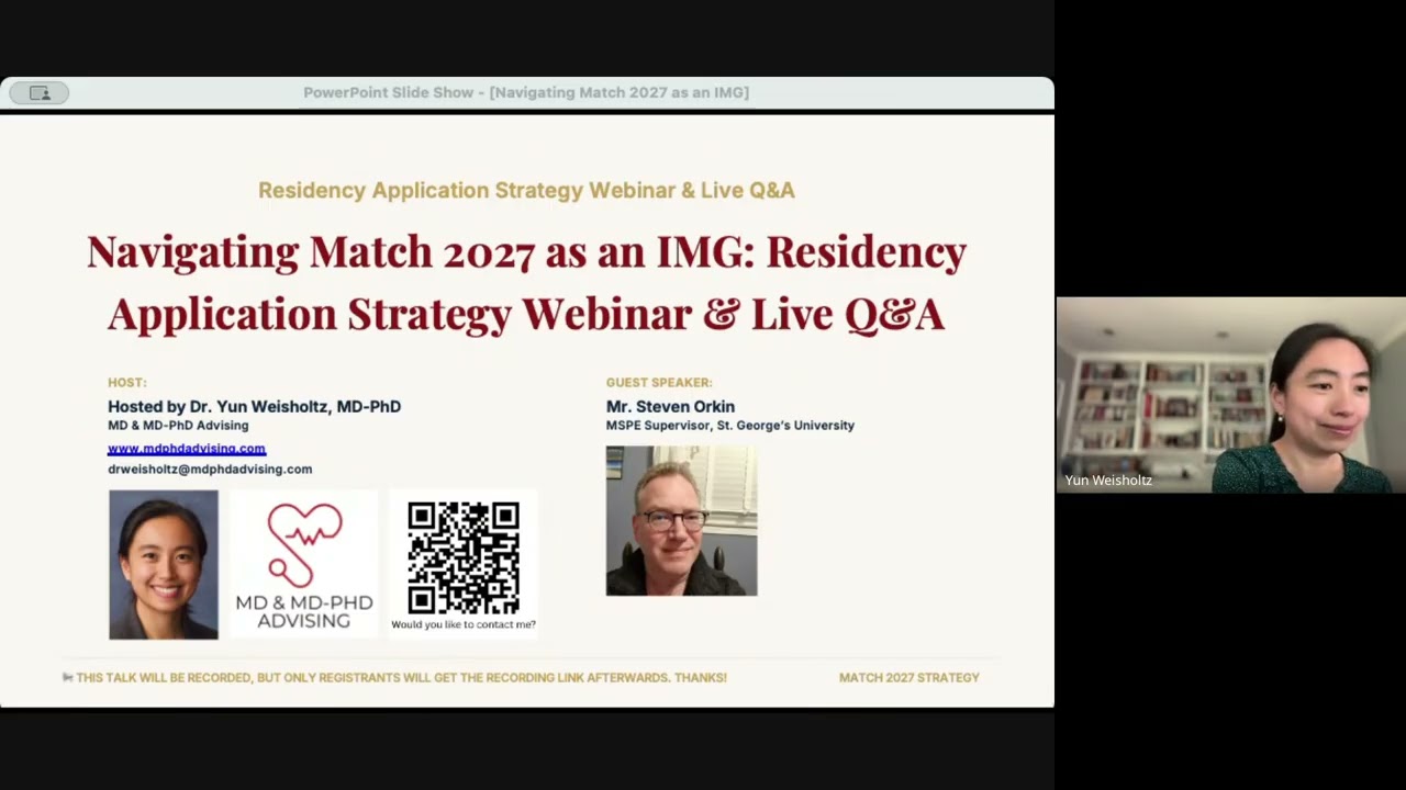 Navigating Match 2027 as an IMG | Residency Application Strategy Webinar (Personal Statement, MSPE)