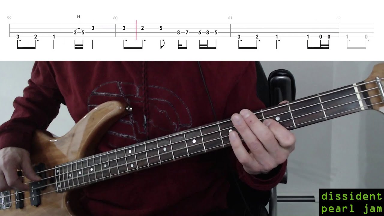 Dissident by Pearl Jam - Bass Cover with Tabs Play-Along