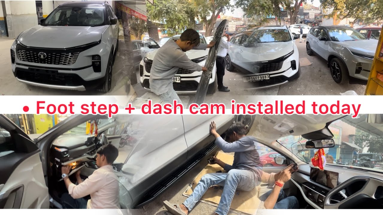 Installed foot step and dash cam in the #Tata #Safari today.