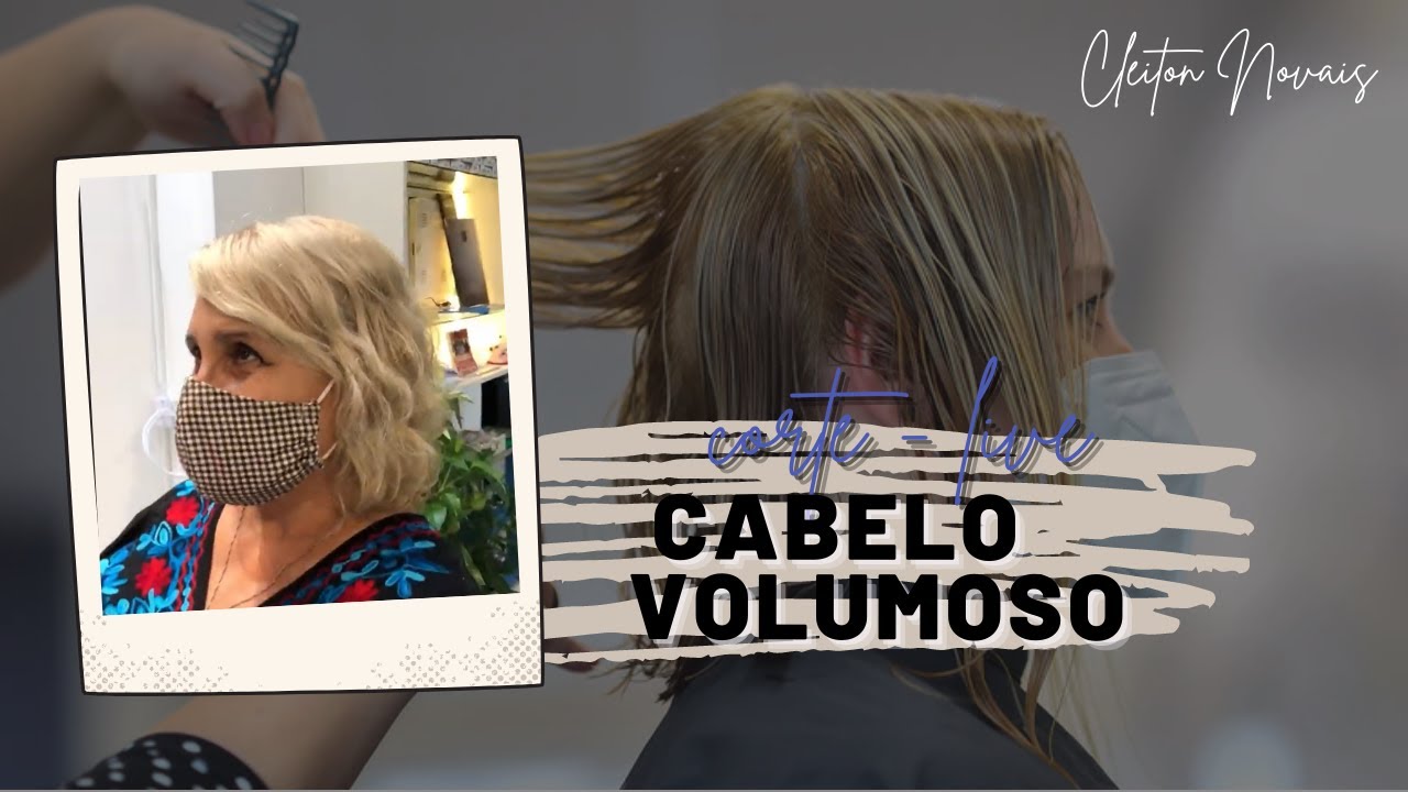 Corte em cabelo volumoso