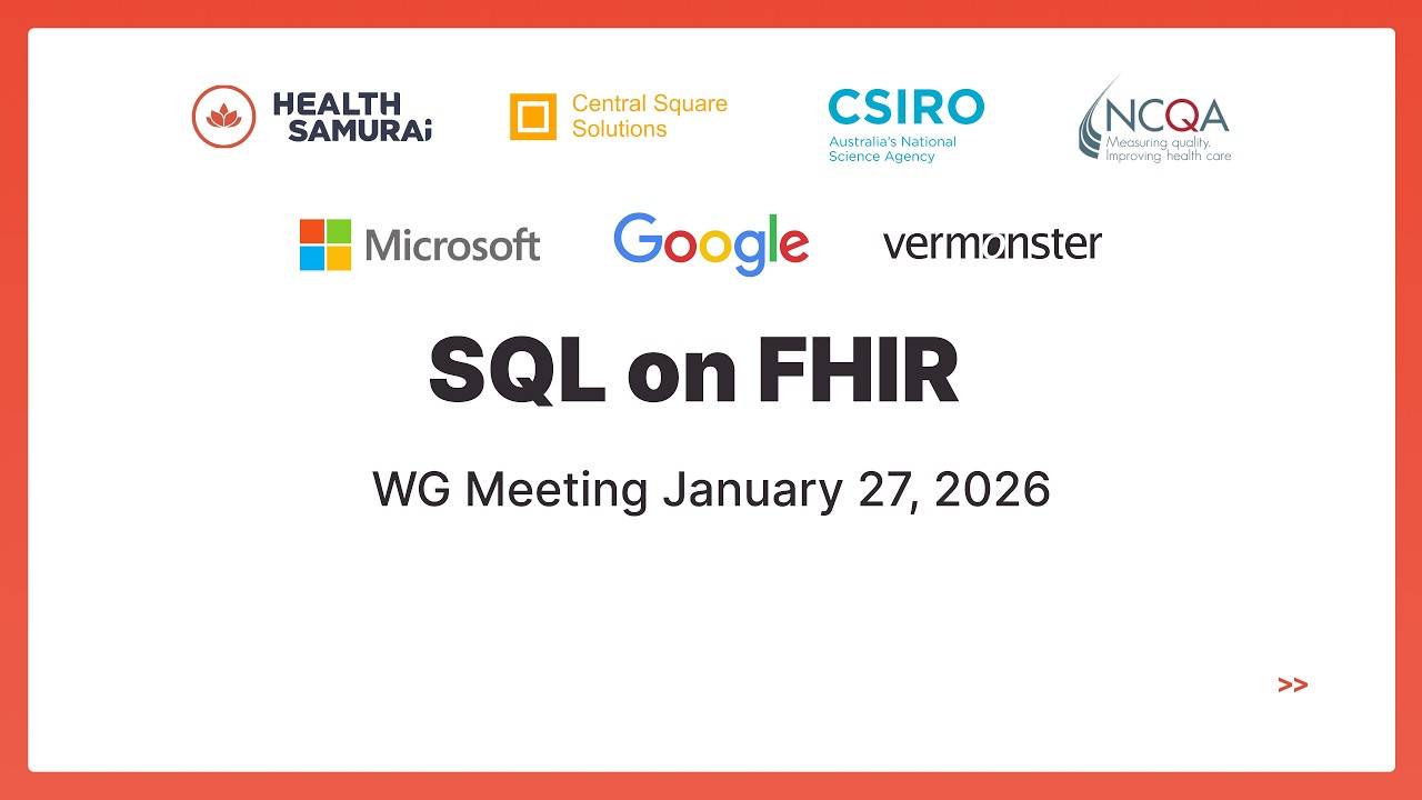 SQL on FHIR WG Meeting | January 27 2025