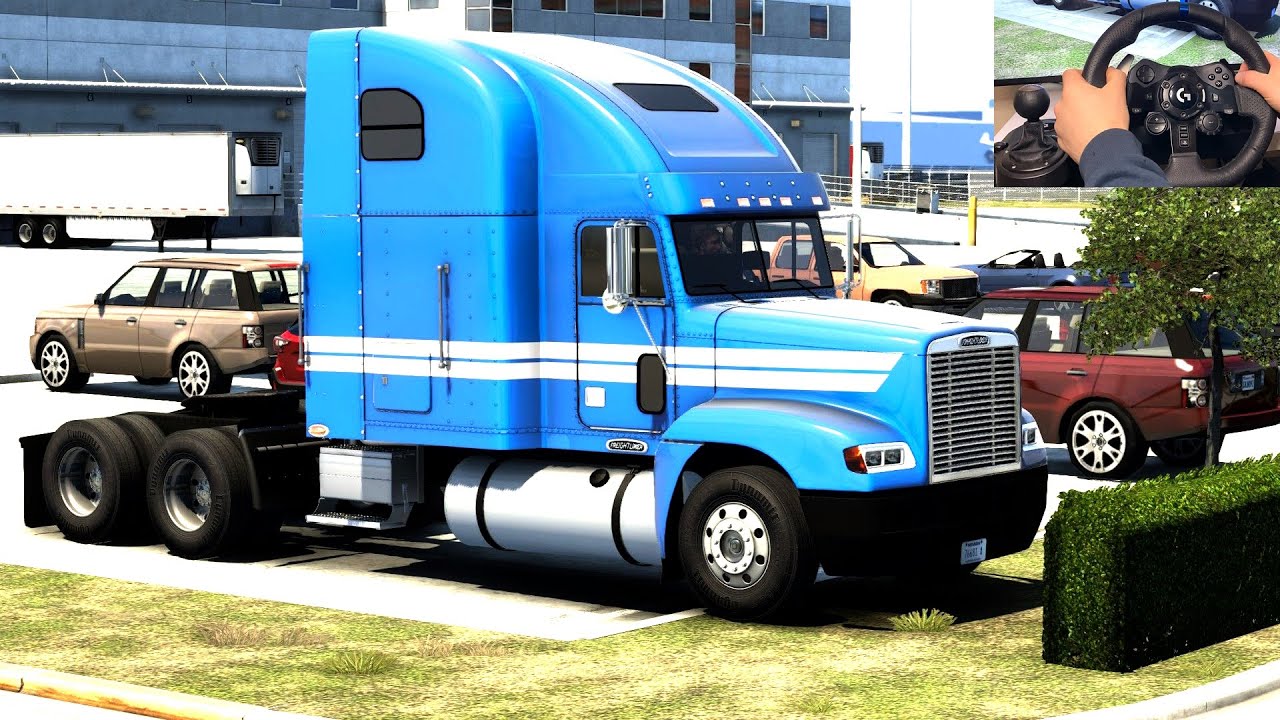 ATS - Freightliner FLD Transporting a Scrapper from Houston Texas