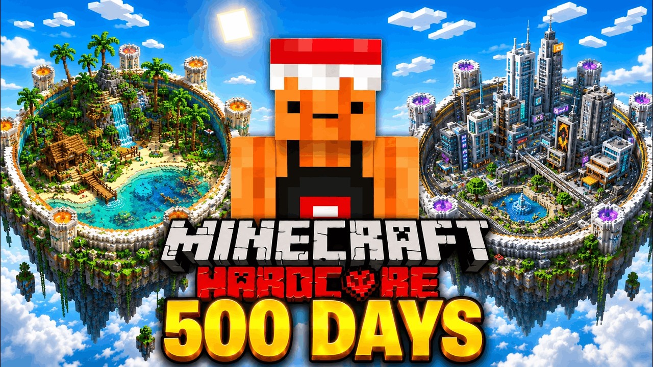 I Survived 500 Days on ONE BLOCK in Minecraft Hardcore [ FULL MOVIE ]