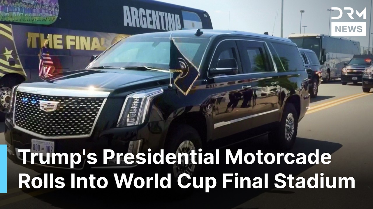 Trump's Heavily Guarded Motorcade Arrives at Spain vs Argentina FIFA World Cup Final | AD1N