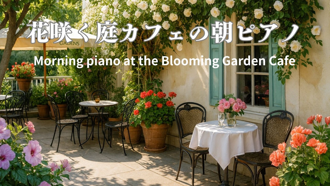 【リラックスBGM】10曲🏵️花咲く庭カフェの朝ピアノ｜Relaxing Morning Piano BGM・Cafe Music・癒しの音