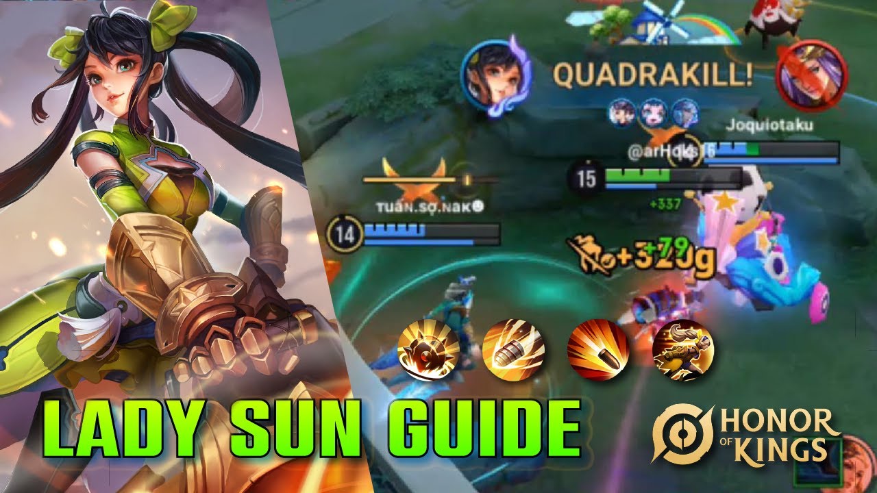 Как играть за Леди Солнце &mdash; полное руководство по стрелку, сборка и комбинации | Honor of Kings (...