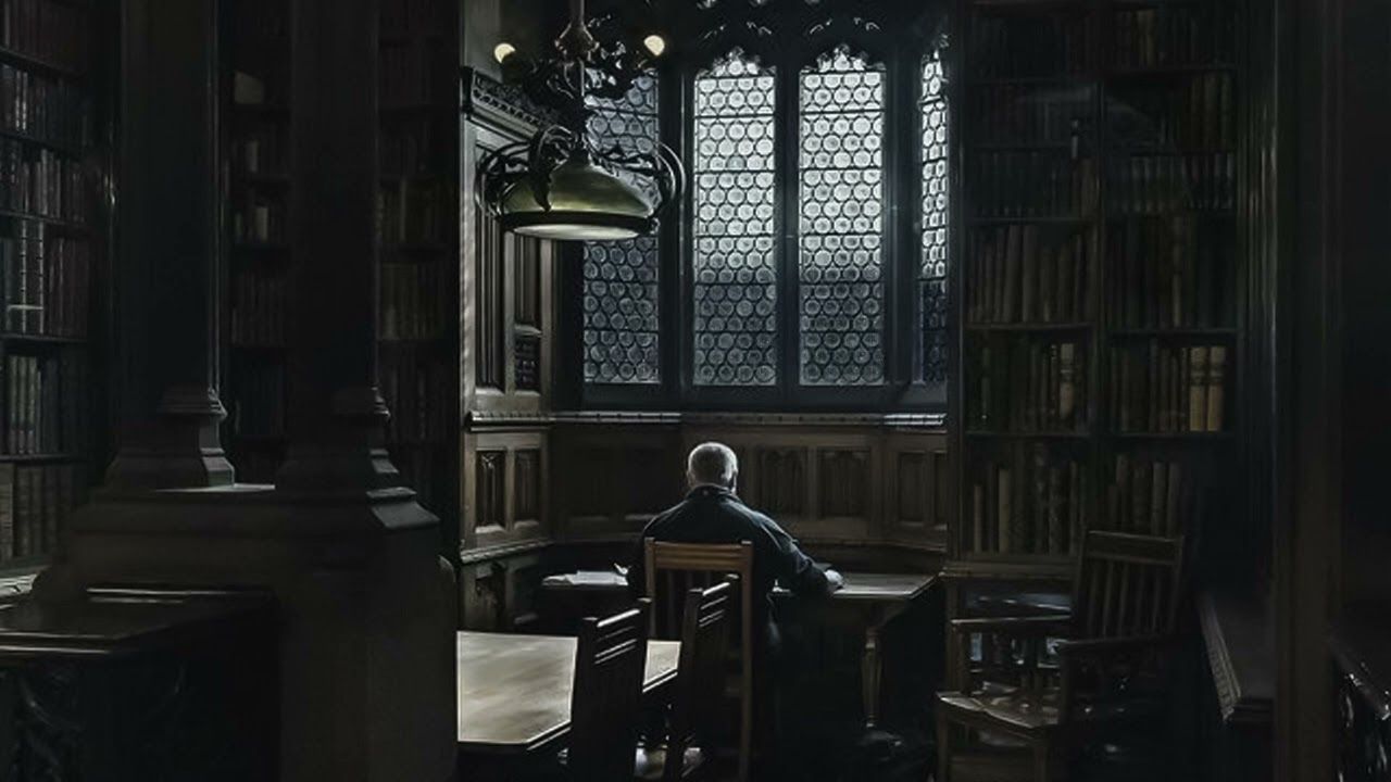 Dark Classical Academia ASMR - You’re studying in a large library at midnight 🕯️