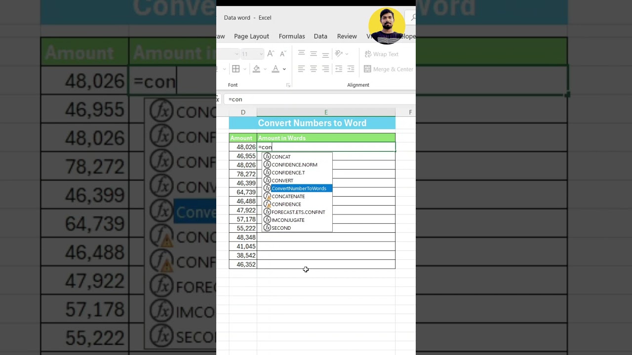How to convert number to word in excel | 