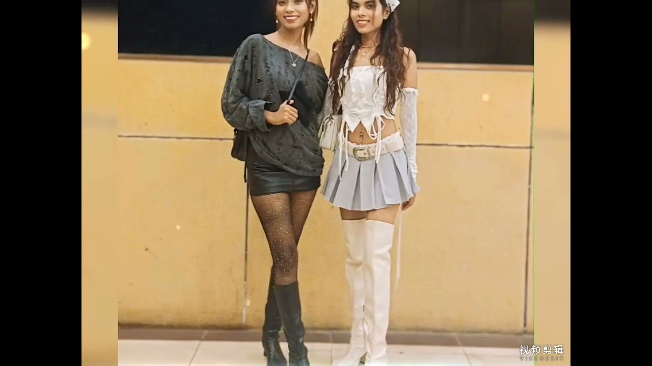 Comely girls having fun in fabulous & trendy knee high boots with friends
