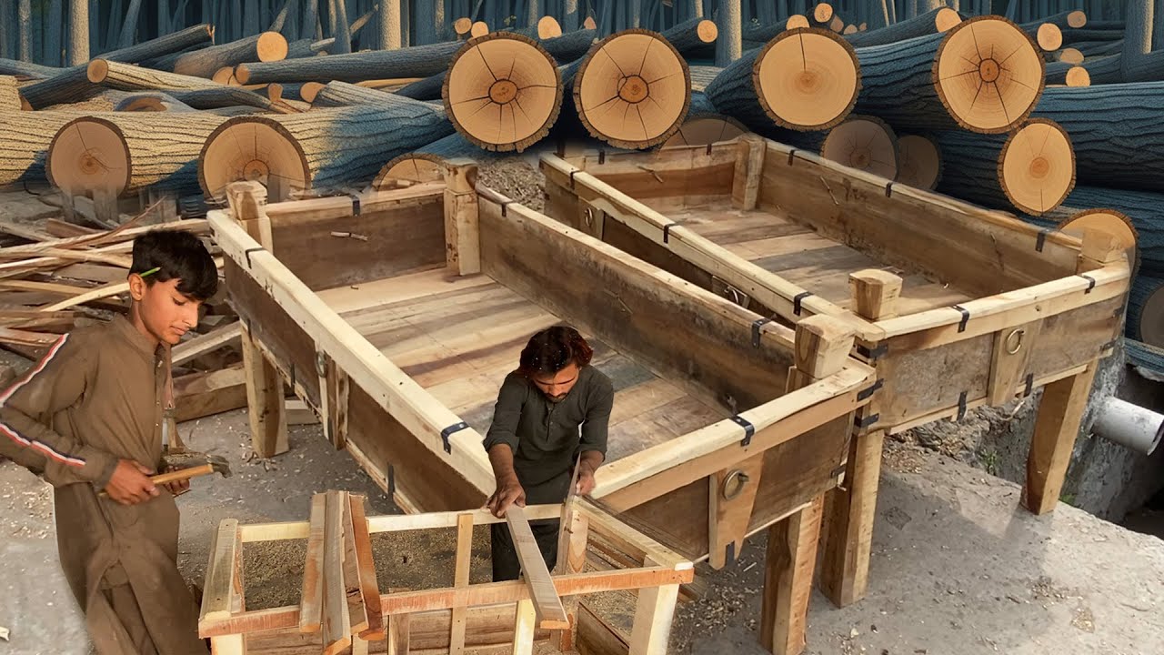 Wonderful Process of Making Wooden Feed Rack for Livestock |  Step by Step Woodworking Project