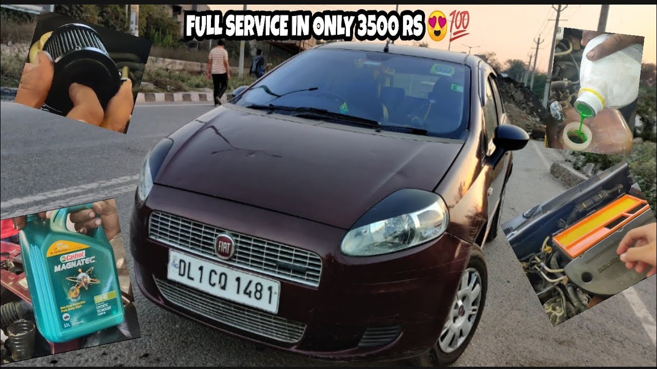 My FIAT PUNTO Diesel 1.3 FULL SERVICING 😍🔥 IN ONLY 3500 Rs 😱 CHEAPEST And BEST Car Serving In Delhi💯