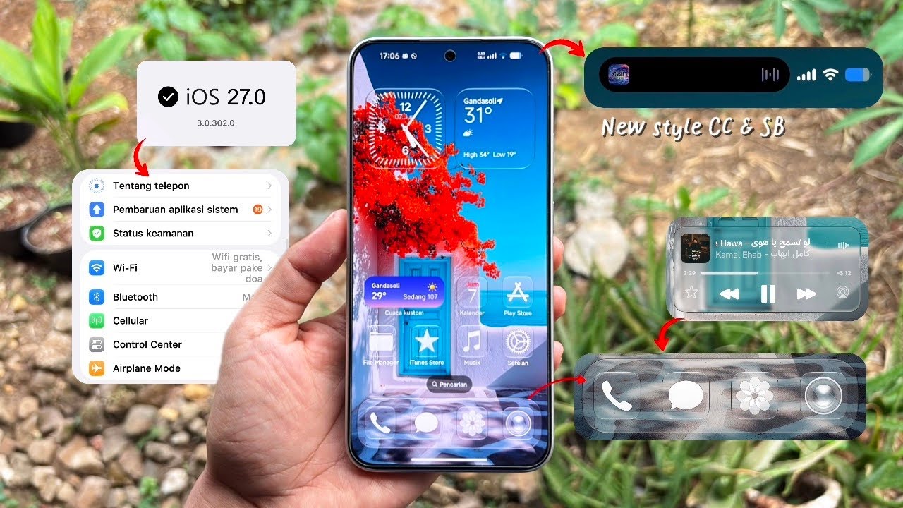 Tema iOS 27 Full Transparan 100% mirip iPhone✨Work all redmi, poco & xiaomi🔥
