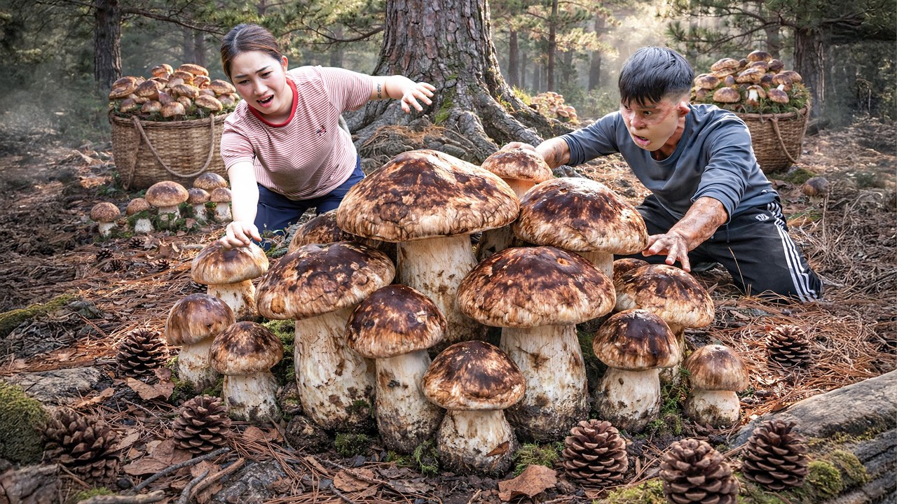 Harvesting Rare Giant Tuber melanosporum in Forest | Tropical Mushroom Appears Once a Year