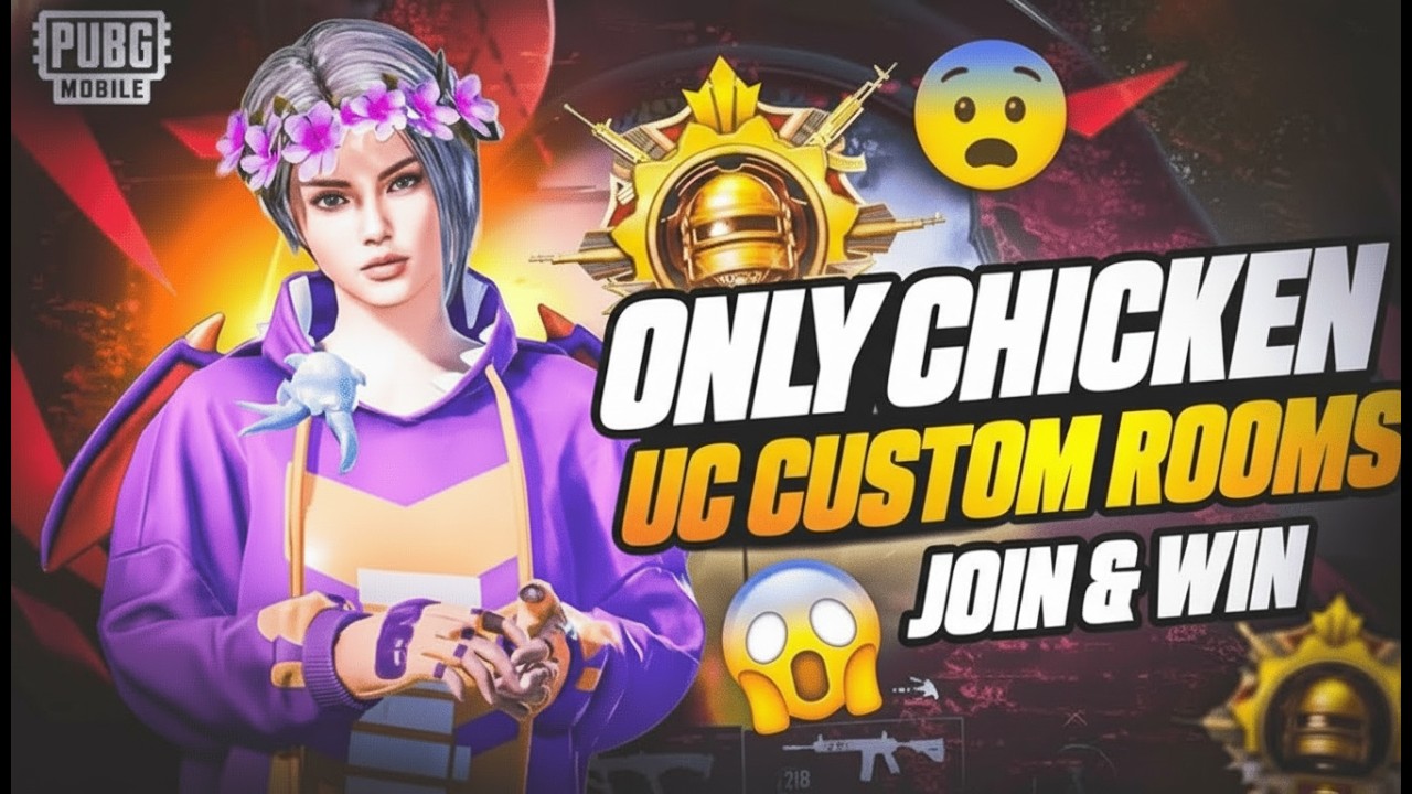 PUBG Mobile Live | Only Chicken UC Custom Rooms 💰 | Join Now & Win UC