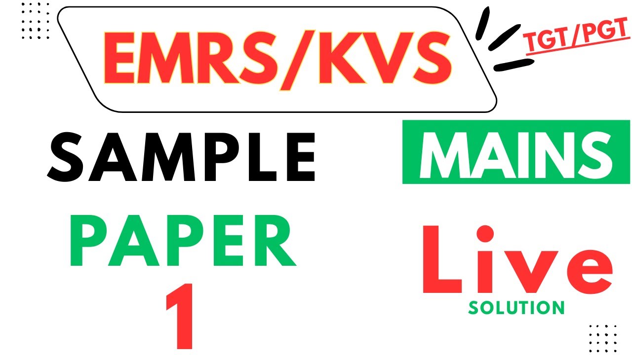 Sample Paper 1| EMRS/KVS/NVS  Mains | Computer Science Mains Paper | Mock paper 1 |