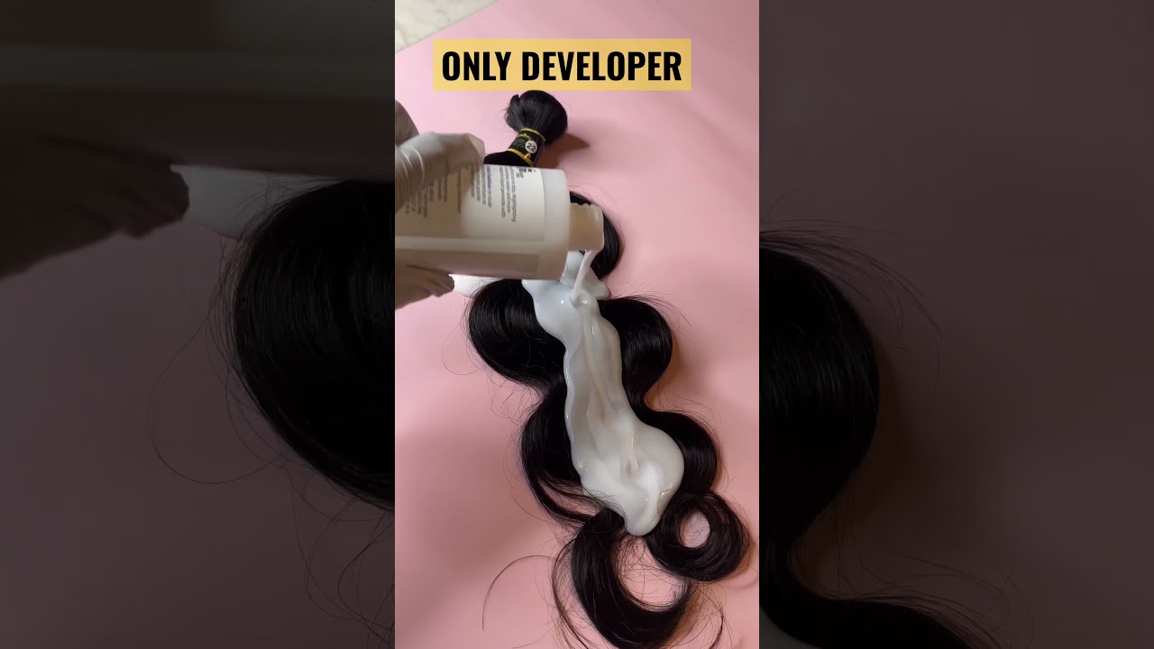 TO GET A BROWN BASE! YOU CAN USE ONLY DEVELOPER ON MY RAW HAIR BUNDLES 