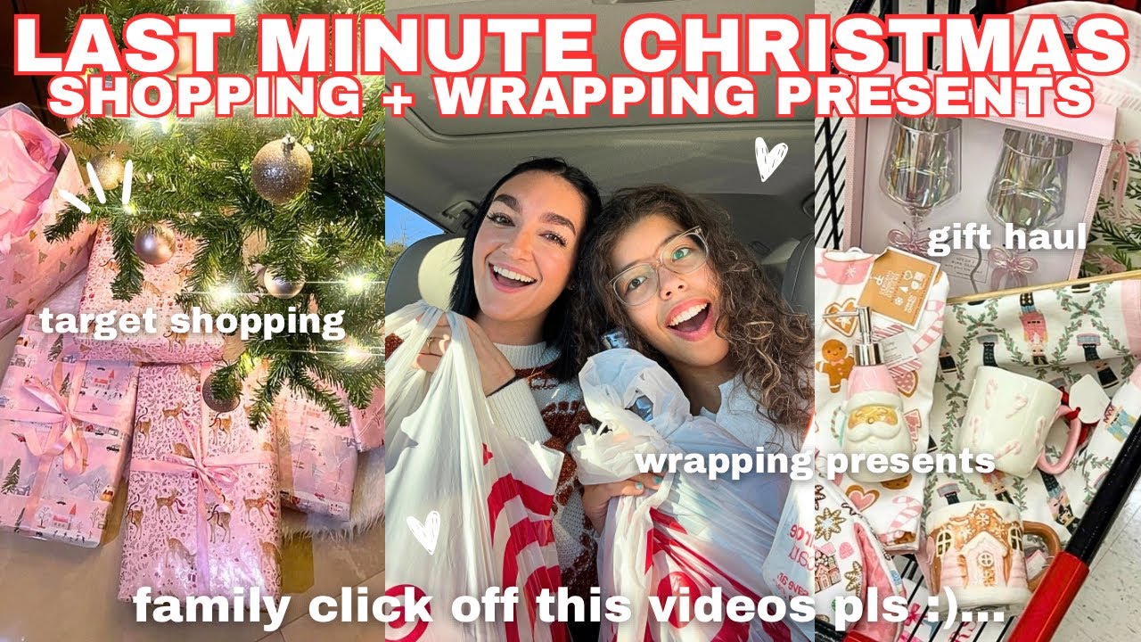 LAST MINUTE CHRISTMAS SHOPPING + WRAPPING PRESENTS 🎁 | target shopping, gift haul, wrapping presents