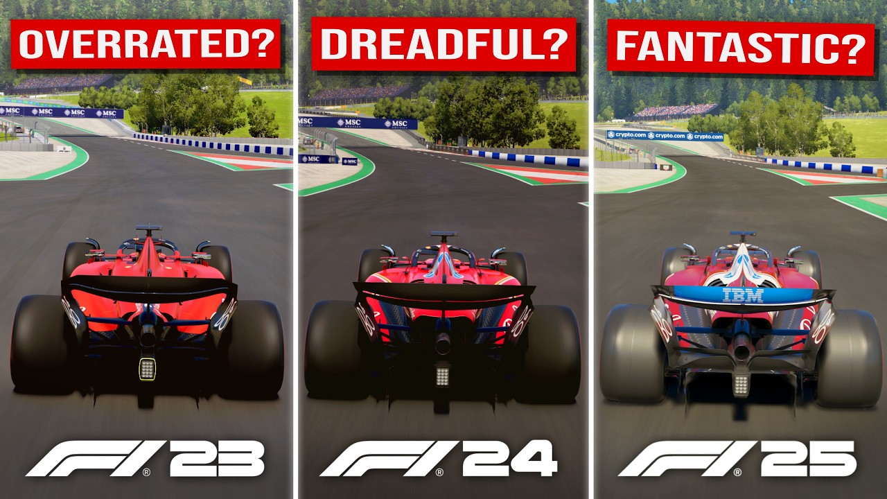 F1 25 против F1 24 против F1 23 — у кого превосходная управляемость?