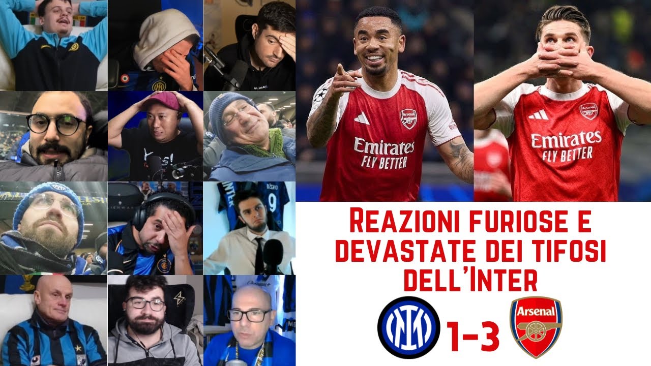 Reazioni furiose e devastate dei tifosi dell’Inter dopo INTER MILAN 1-3 ARSENAL | UCL G7