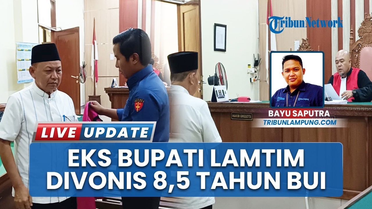 Mantan Bupati Lampung Timur M Dawam Rahardjo Menahan Tangis Divonis Penjara 8,5 Tahun