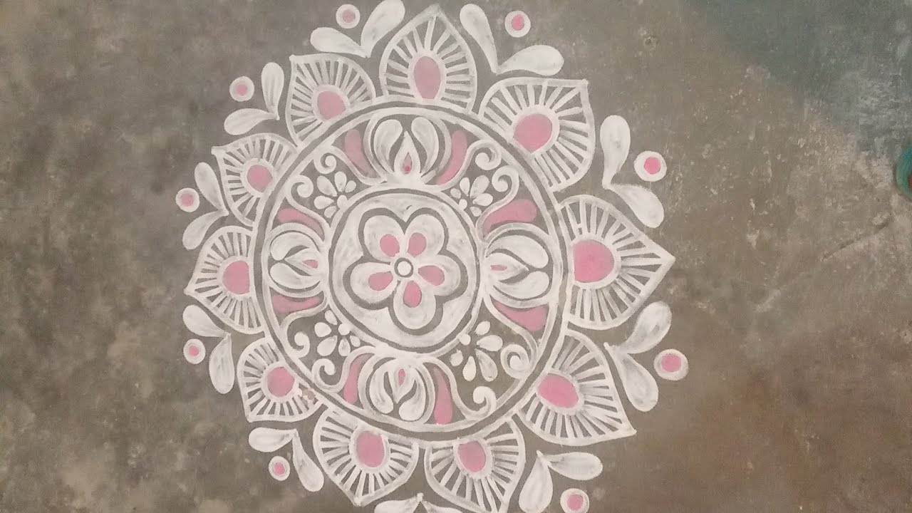 Easy 🥰 and Beautiful 😍#alpona #design #new #rangoli #art #laxmi ji #viral 