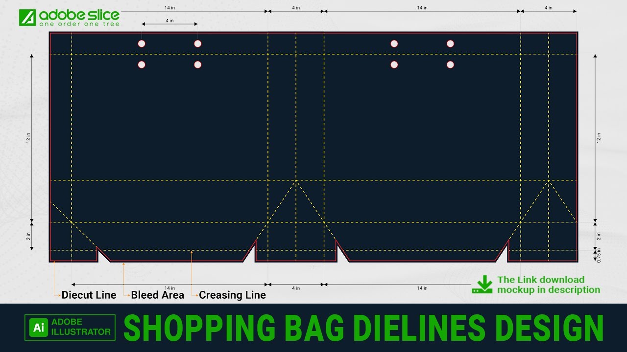 How to make shopping bag dieline design in illustrator | Top 5 shopping bag layout in illustrator