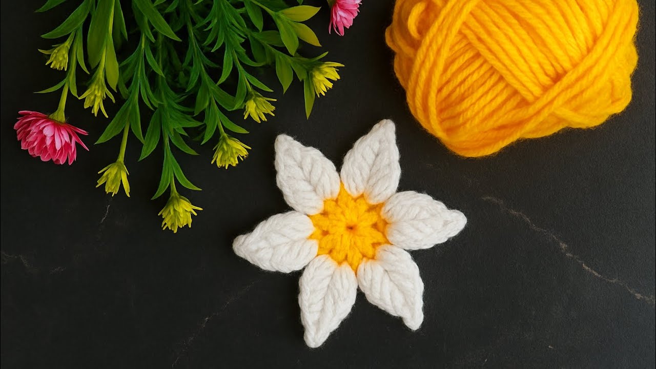 How to Crochet a Simple Flower | Easy Crochet Flower Tutorial for BEGINNERS 🌼