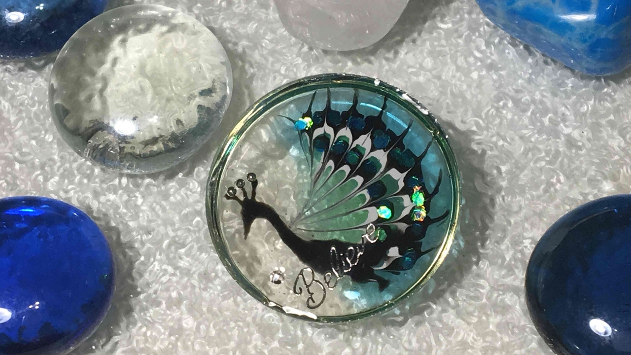 レジン ピーコックで孔雀の羽根のつくり方 UV Resin How to peacock by peacock
